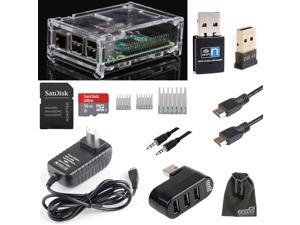 EEEKit 10 Piece All in 1 Kit for Raspberry Pi 3,Case Box,Heatsink,Wall Charger,HDMI Cable,USB Wifi/Bluetooth 4.0 CSR4.0 Dongle Adapter,SanDisk Card EEEKit 10 Piece All in 1 Kit for Raspberry Pi 3,Case Box,Heatsink,Wall Charger,HDMI Cable,USB Wifi/Bluetooth 4.0 CSR4.0 Dongle Adapter,SanDisk Card