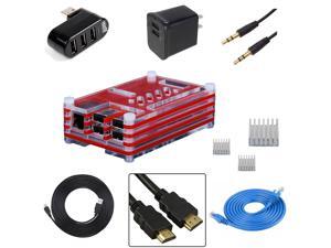 EEEKit for Raspberry Pi B+,Case Box+heatsinks+HDMI+USB+Ethernet+charger+Splitter EEEKit for Raspberry Pi B+,Case Box+heatsinks+HDMI+USB+Ethernet+charger+Splitter