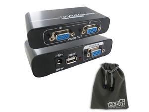 EEEKit for PC Monitor projectors LCD, 2 Port VGA SVGA Video LCD Splitter Box Adapter With USB Power + EEEKit Protective Storage Pouch EEEKit for PC Monitor projectors LCD, 2 Port VGA SVGA Video LCD Splitter Box Adapter With USB Power + EEEKit Protective Storage Pouch