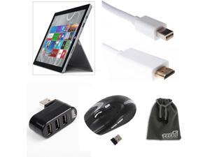 EEEKit 4 in 1 Starter Kit for Microsoft Surface Pro 3, Mini DisplayPort DP to HDMI Cable+3 Ports USB Hub+Mouse EEEKit 4 in 1 Starter Kit for Microsoft Surface Pro 3, Mini DisplayPort DP to HDMI Cable+3 Ports USB Hub+Mouse