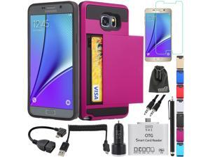 EEEKit 8-in-1 Starter Kit for Samsung Galaxy Note 5, Heavy Duty Drop Protection Card Slot Wallet Case+Premium Tempered Glass+Micro USB OTG Card Reader+Car Charger+Micro USB Spring Cable+OTG Cable + 3. EEEKit 8-in-1 Starter Kit for Samsung Galaxy Note 5, Heavy Duty Drop Protection Card Slot Wallet Case+Premium Tempered Glass+Micro USB OTG Card Reader+Car Charger+Micro USB Spring Cable+OTG Cable + 3.