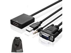 EEEKit Video Solution Kit, VGA to HDMI HD 1080p Output TV AV HDTV Video Cable Converter Plug and Play Adapter with Audio Input for Laptop Desktop EEEKit Video Solution Kit, VGA to HDMI HD 1080p Output TV AV HDTV Video Cable Converter Plug and Play Adapter with Audio Input for Laptop Desktop