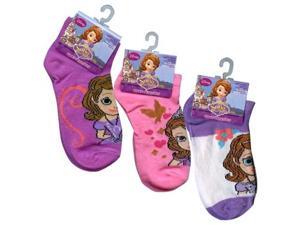 Disney Sofia 3-Pack Size 6-8 1/2 Anklets Socks Assorted Styles Disney Sofia 3-Pack Size 6-8 1/2 Anklets Socks Assorted Styles