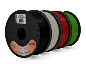 Octave 1.75mm ABS Filament 4 Spool Bundle for Reprap, MakerBot, Afinia and UP! 3D Printer, 1kg (2.2lbs) each - White, Black, Red & Green, Free Shipping Octave 1.75mm ABS Filament 4 Spool Bundle for Reprap, MakerBot, Afinia and UP! 3D Printer, 1kg (2.2lbs) each - White, Black, Red & Green, Free Shipping