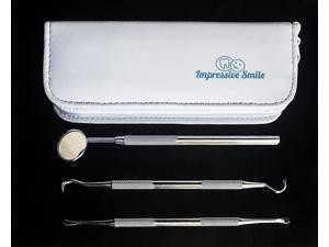 #1 Professional Dental Hygiene Kit – by Impressive Smile - Surgical Grade Tools Tarter Scraper, Dental Toothpick, Mouth Mirror - Dentist Approved #1 Professional Dental Hygiene Kit – by Impressive Smile - Surgical Grade Tools Tarter Scraper, Dental Toothpick, Mouth Mirror - Dentist Approved