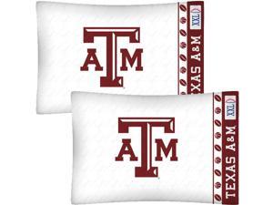 NCAA Texas A-M Aggies Football Set of Two Pillowcases NCAA Texas A-M Aggies Football Set of Two Pillowcases