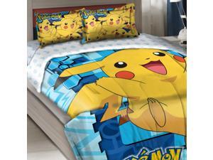Pokemon Twin-Full Comforter Set Big Pikachu Bedding Pokemon Twin-Full Comforter Set Big Pikachu Bedding