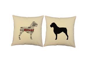 Typeography Boxer Pillow Set 14x14 Natural Cotton Cushions Typeography Boxer Pillow Set 14x14 Natural Cotton Cushions