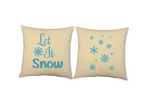 Let it Snow Pillow Covers 14x14 Natural Snowflake Shams Let it Snow Pillow Covers 14x14 Natural Snowflake Shams