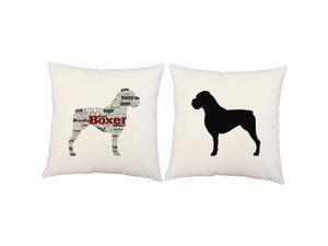Typeography Boxer Pillow Set 14x14 White Outdoor Cushions Typeography Boxer Pillow Set 14x14 White Outdoor Cushions