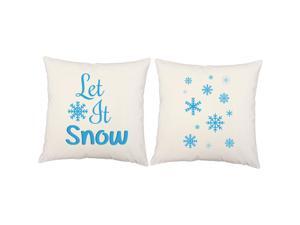 Let it Snow Pillow Covers 14x14 Outdoor Snowflake Shams Let it Snow Pillow Covers 14x14 Outdoor Snowflake Shams