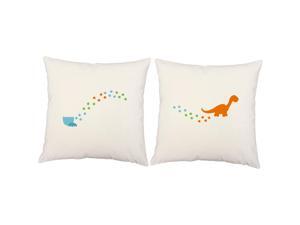 Dino Hatchling Trail Pillow Covers 14x14 White Outdoor Shams Dino Hatchling Trail Pillow Covers 14x14 White Outdoor Shams