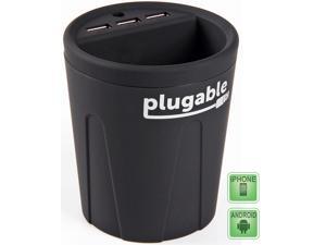 Plugable Power 2015 3-Port 36W USB Fast Smart Charger Car and Truck Cup Holder for Android, Apple iOS, and Windows Mobile Devices Plugable Power 2015 3-Port 36W USB Fast Smart Charger Car and Truck Cup Holder for Android, Apple iOS, and Windows Mobile Devices