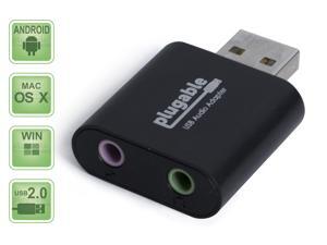 Plugable USB Audio Adapter with 3.5mm Speaker/Headphone and Microphone Jacks (Black Aluminum; C-Media CM108 Chip; Built-In Compatibility with Windows, Mac, and Linux) Plugable USB Audio Adapter with 3.5mm Speaker/Headphone and Microphone Jacks (Black Aluminum; C-Media CM108 Chip; Built-In Compatibility with Windows, Mac, and Linux)