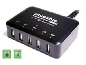Plugable Power 2015 5-Port 40W USB Fast Smart Charger (AC Wall Outlet Powered) Plugable Power 2015 5-Port 40W USB Fast Smart Charger (AC Wall Outlet Powered)