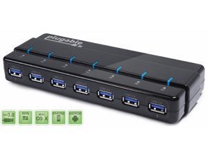 Plugable 7-Port USB 3.0 SuperSpeed Hub with 25W Power Adapter and Two Ports with BC 1.2 Charging Support for Android, Apple iOS, and Windows Mobile Devices Plugable 7-Port USB 3.0 SuperSpeed Hub with 25W Power Adapter and Two Ports with BC 1.2 Charging Support for Android, Apple iOS, and Windows Mobile Devices