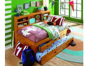 Discovery World Furniture Honey Bookcase Day Bed Twin with Desk, Hutch and Chair With 3 Drawer Storage and Bottom Trundle Discovery World Furniture Honey Bookcase Day Bed Twin with Desk, Hutch and Chair With 3 Drawer Storage and Bottom Trundle