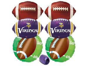 Minnesota Vikings NFL Football Party Mylar 7pc Balloon Pack Purple Yellow White Minnesota Vikings NFL Football Party Mylar 7pc Balloon Pack Purple Yellow White