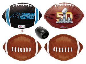 Carolina Panthers Super Bowl 50 NFL Football Decoration Mylar Balloon Pack 5pc Carolina Panthers Super Bowl 50 NFL Football Decoration Mylar Balloon Pack 5pc