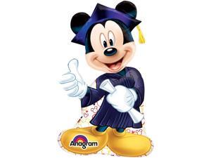 Anagram Grad Mickey Mouse Graduation Super Shape Mylar 32" Foil Balloon Anagram Grad Mickey Mouse Graduation Super Shape Mylar 32" Foil Balloon