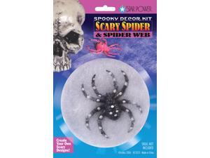 Loftus Scary Giant Decoration Spider & 4 in Spider Web, Black White Loftus Scary Giant Decoration Spider & 4 in Spider Web, Black White