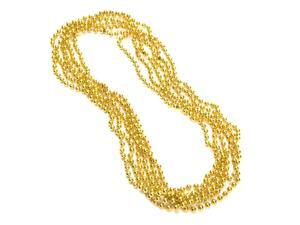 33" Mardi Gras Beads Necklaces 7mm Round (12ct) Gold - Party Favors 33" Mardi Gras Beads Necklaces 7mm Round (12ct) Gold - Party Favors