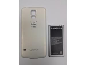 NEW OEM SAMSUNG GALAXY S5 SM-G900V EB-BG900BBU BATTERY + WHITE DOOR VERIZON NEW OEM SAMSUNG GALAXY S5 SM-G900V EB-BG900BBU BATTERY + WHITE DOOR VERIZON