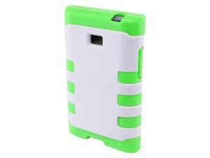 Hybrid Fusion White/Neon Green Protective Hard Skin Case Cover for LG Optimus Logic L35g Dynamic L38c Hybrid Fusion White/Neon Green Protective Hard Skin Case Cover for LG Optimus Logic L35g Dynamic L38c