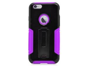 Apple iPhone 6 4.7 inch Hard Cover and Silicone Protective Case - Hybrid Black/Purple w/ Stand Apple iPhone 6 4.7 inch Hard Cover and Silicone Protective Case - Hybrid Black/Purple w/ Stand