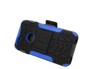 Apple iPhone 6 4.7 inch Hard Cover and Silicone Protective Case - Hybrid Black/Blue TEX Horizontal Stand With Holster Apple iPhone 6 4.7 inch Hard Cover and Silicone Protective Case - Hybrid Black/Blue TEX Horizontal Stand With Holster