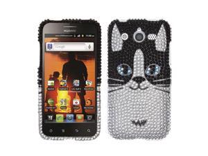 Huawei Mercury M886 Hard Case Cover - Cat Face With Full Rhinestones Huawei Mercury M886 Hard Case Cover - Cat Face With Full Rhinestones