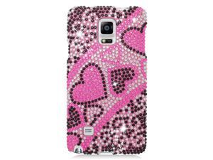Samsung Galaxy Note 4 Hard Case Cover - Black/Pink Heart w/ Full Rhinestones Samsung Galaxy Note 4 Hard Case Cover - Black/Pink Heart w/ Full Rhinestones