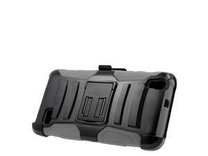 Huawei SnapTo LTE G620 Pronto H891L Hard Cover and Silicone Protective Case - Hybrid Black/Gray Curve Stand w/ Holster Huawei SnapTo LTE G620 Pronto H891L Hard Cover and Silicone Protective Case - Hybrid Black/Gray Curve Stand w/ Holster