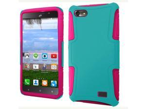 Huawei Raven LTE H892L Hard Cover and Silicone Protective Case - Hybrid Teal/ Hot Pink Slim Dual Layer Huawei Raven LTE H892L Hard Cover and Silicone Protective Case - Hybrid Teal/ Hot Pink Slim Dual Layer