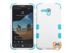 Alcatel Onetouch Fierce XL 5054 Hard Cover and Silicone Protective Case - Hybrid Triad Natural Ivory White/ Tropical Teal Tuff Alcatel Onetouch Fierce XL 5054 Hard Cover and Silicone Protective Case - Hybrid Triad Natural Ivory White/ Tropical Teal Tuff