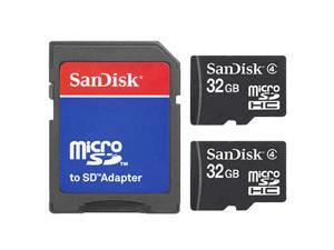 2 Pack SanDisk Class4 32GB = 64GB MicroSD SDHC TF Flash Memory Card W/SD Adapter 2 Pack SanDisk Class4 32GB = 64GB MicroSD SDHC TF Flash Memory Card W/SD Adapter