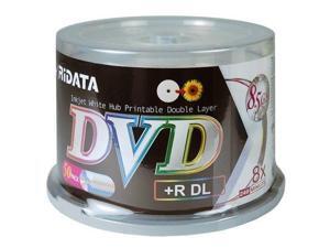 50 RIDATA 8X White Inkjet Hub Printable DL Dual Layer DVD+R 8.5GB Disc Cake Box 50 RIDATA 8X White Inkjet Hub Printable DL Dual Layer DVD+R 8.5GB Disc Cake Box