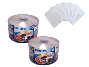 100 PHILIPS Logo 16X DVD+R DVDR Blank Disc 4.7GB + 100 Paper Sleeves 100 PHILIPS Logo 16X DVD+R DVDR Blank Disc 4.7GB + 100 Paper Sleeves