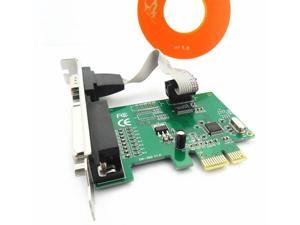 New PCI-E RS232 Serial Port Parallel Printer Port Card Adapter New PCI-E RS232 Serial Port Parallel Printer Port Card Adapter