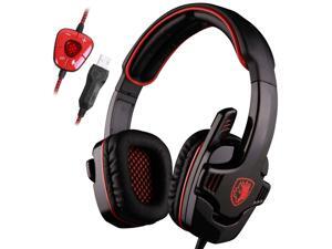 Wired USB HiFi 7.1 Surround Pro Gaming Headphone Headset Headband w/Mic Red Wired USB HiFi 7.1 Surround Pro Gaming Headphone Headset Headband w/Mic Red