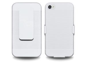NEW HARD COVER CASE WITH BELT CLIP HOLSTER + KICKSTAND FOR APPLE iPHONE 4 4S 4G - WHITE NEW HARD COVER CASE WITH BELT CLIP HOLSTER + KICKSTAND FOR APPLE iPHONE 4 4S 4G - WHITE