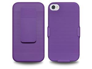NEW HARD COVER CASE WITH BELT CLIP HOLSTER + KICKSTAND FOR APPLE iPHONE 4 4S 4G - PURPLE NEW HARD COVER CASE WITH BELT CLIP HOLSTER + KICKSTAND FOR APPLE iPHONE 4 4S 4G - PURPLE