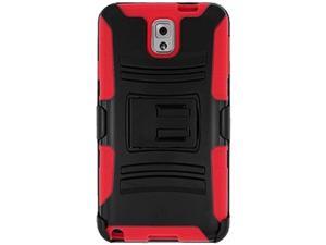 Premium Hybrid Double Layer Armor Case Cover with Holster For Samsung GALAXY Note 3 SM-N900A/ N900/ N9000/ N9005 - Black/ Red + Screen Protector Premium Hybrid Double Layer Armor Case Cover with Holster For Samsung GALAXY Note 3 SM-N900A/ N900/ N9000/ N9005 - Black/ Red + Screen Protector