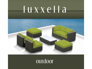 Luxxella Outdoor Patio Wicker MALLINA Sofa Sectional Furniture 7pc All Weather Couch Set Peridot Luxxella Outdoor Patio Wicker MALLINA Sofa Sectional Furniture 7pc All Weather Couch Set Peridot