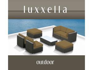 Luxxella Outdoor Patio Wicker MALLINA Sofa Sectional Furniture 7pc All Weather Couch Set Dark Beige Luxxella Outdoor Patio Wicker MALLINA Sofa Sectional Furniture 7pc All Weather Couch Set Dark Beige
