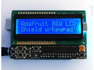 LCD Shield Kit w/ 16x2 Character Display - Only 2 pins used! (BLUE AND WHITE) LCD Shield Kit w/ 16x2 Character Display - Only 2 pins used! (BLUE AND WHITE)