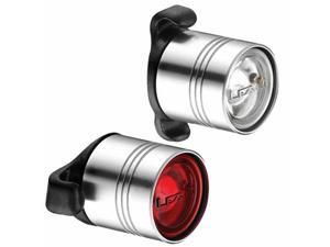Lezyne Femto Drive Front & Rear LED Safe Light White/Red LED Silver Bike Pair Lezyne Femto Drive Front & Rear LED Safe Light White/Red LED Silver Bike Pair