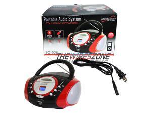 Supersonic SC-508 Red MP3/CD Player USB/AUX Inputs Radio Portable Audio System Supersonic SC-508 Red MP3/CD Player USB/AUX Inputs Radio Portable Audio System
