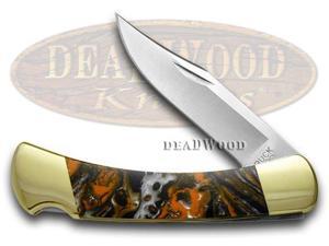 BUCK 110 Folding Hunter Custom Pumpkin Seed Corelon Pocket Knives BUCK 110 Folding Hunter Custom Pumpkin Seed Corelon Pocket Knives