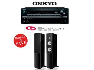 Onkyo TX-NR747 7.2-Channel Networking A/V Receiver + (1) Pair of Boston Acoustics A 360 Dual 6.5-Inch Floorstanding Loudspeakers (Gloss Black) Onkyo TX-NR747 7.2-Channel Networking A/V Receiver + (1) Pair of Boston Acoustics A 360 Dual 6.5-Inch Floorstanding Loudspeakers (Gloss Black)
